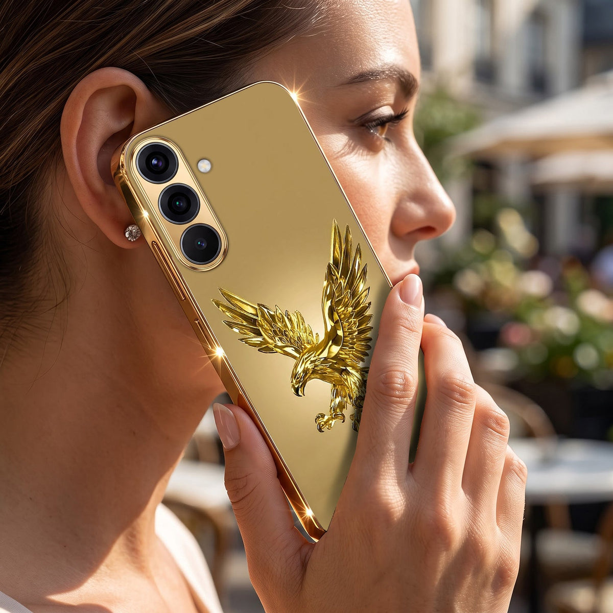 Samsung Galaxy A36 5G Golden Eagle Gold Electroplated Glass Phone Back Case
