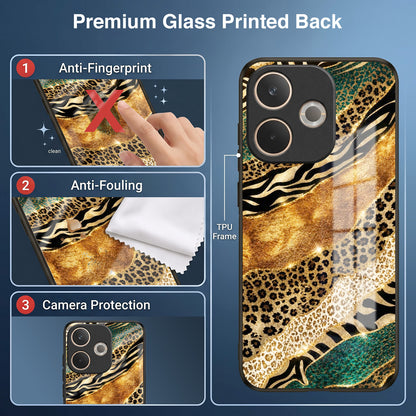 Oppo A5 Pro 5G Golden Leopard Acrylic Glass Back Case