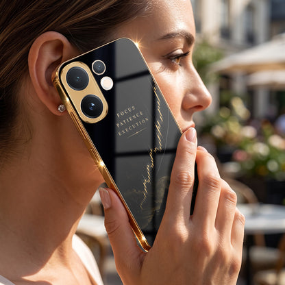 Vivo V60 5G Focus Gold Electroplated Glass Phone Back Case