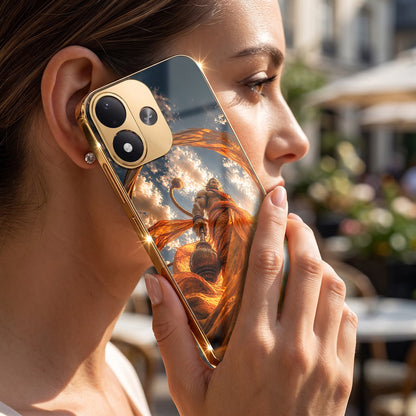 Redmi Note 17 5G Divine Hanuman Gold Electroplated Glass Phone Back Case