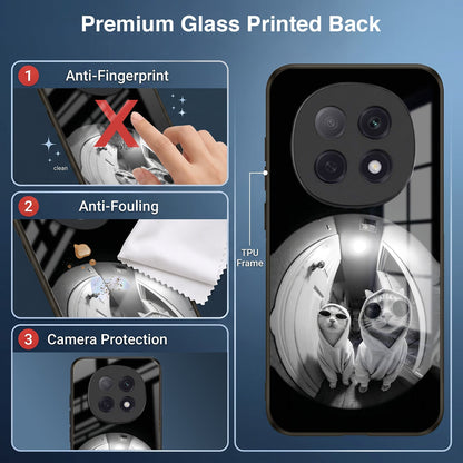 Oppo F29 Pro 5G Premium Acrylic Shockproof Glass Back Case (Purrfect Duo)