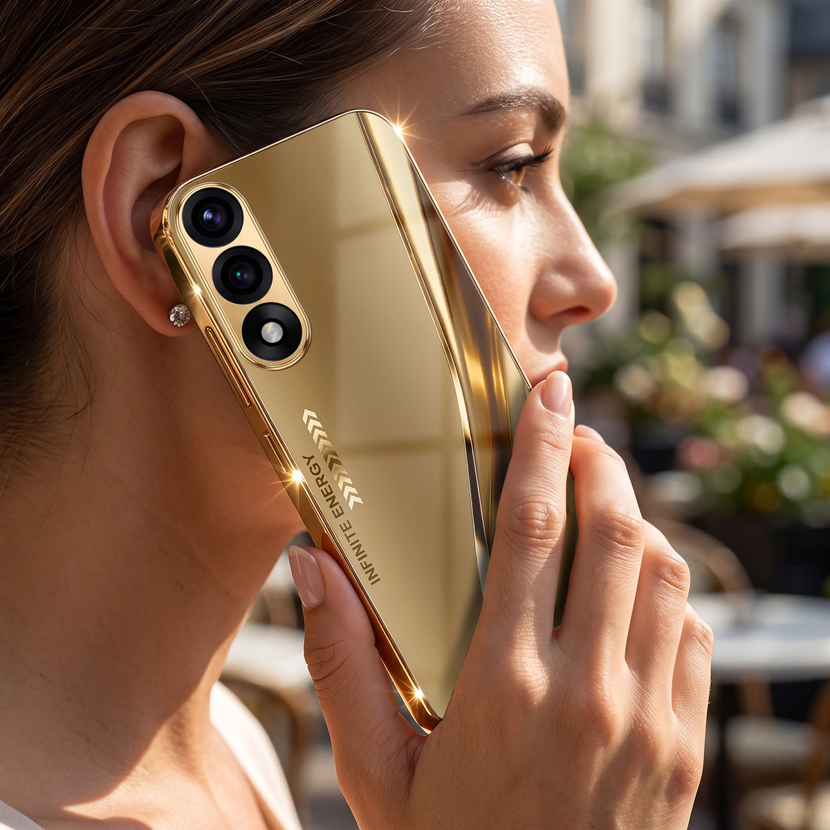 OnePlus Nord 5 5G Luxury Infinity Energy Gold Electroplated Glass Phone Case