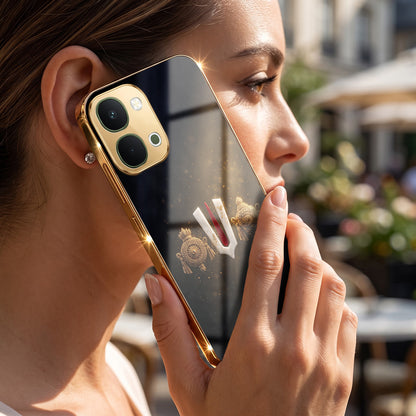 Vivo T5x 5G Royal Heritage Edition Gold Electroplated Glass Phone Back Case