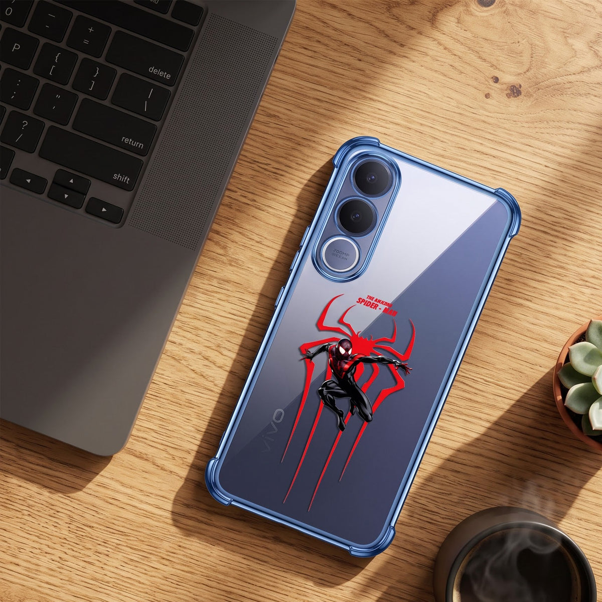 Vivo V70 FE 5G Premium 3D Spot UV Amazing Spider-Man Sticker Shockproof Airbags Case