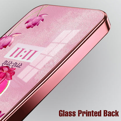 Vivo V70 5G Luxury Radhe Radhe 11:11 Pink Electroplated Glass Phone Back Case