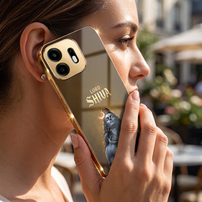 OnePlus N6 5G Lord Shiva Gold Electroplated Glass Phone Back Case
