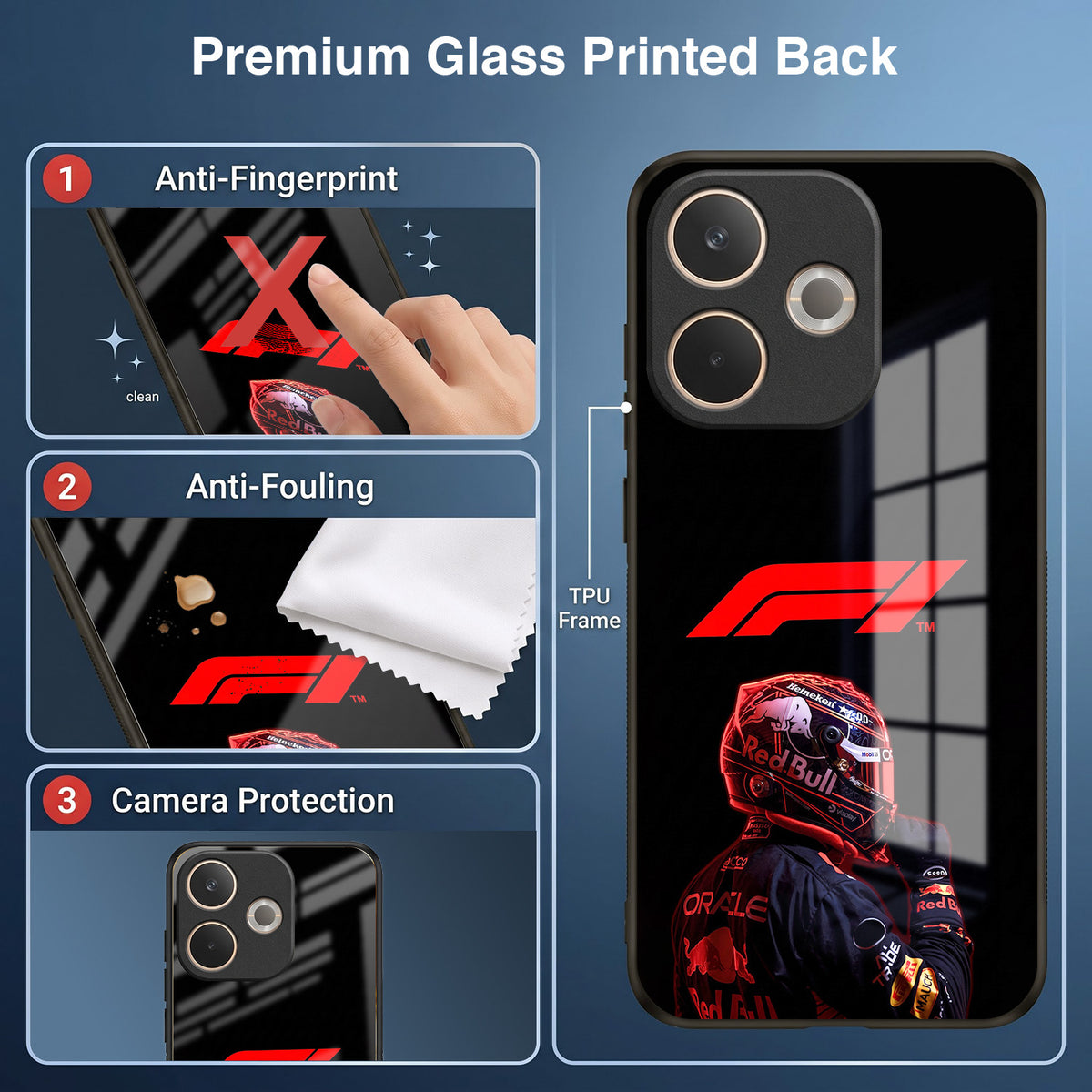 Oppo A5 Pro 5G F1 Racing Car Driver Acrylic Glass Back Case
