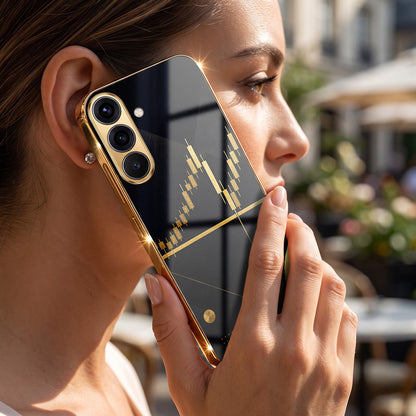 Samsung Galaxy A36 5G Trading Candles Gold Electroplated Glass Phone Back Case