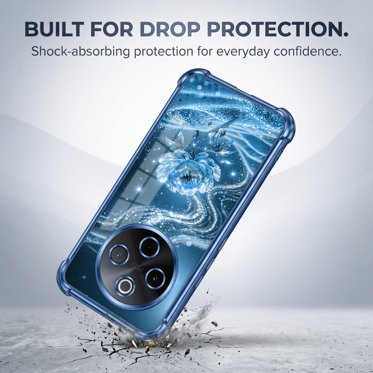 Vivo T4 5G Blue Rose Airbags Printed Back Case