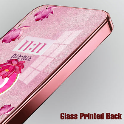 Redmi Note 15 Pro+ 5G Luxury Radhe Radhe 11:11 Pink Electroplated Glass Phone Back Case