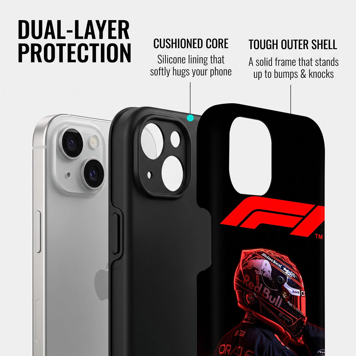 iPhone 15 5G F1 Racing Car Driver Protective Cases