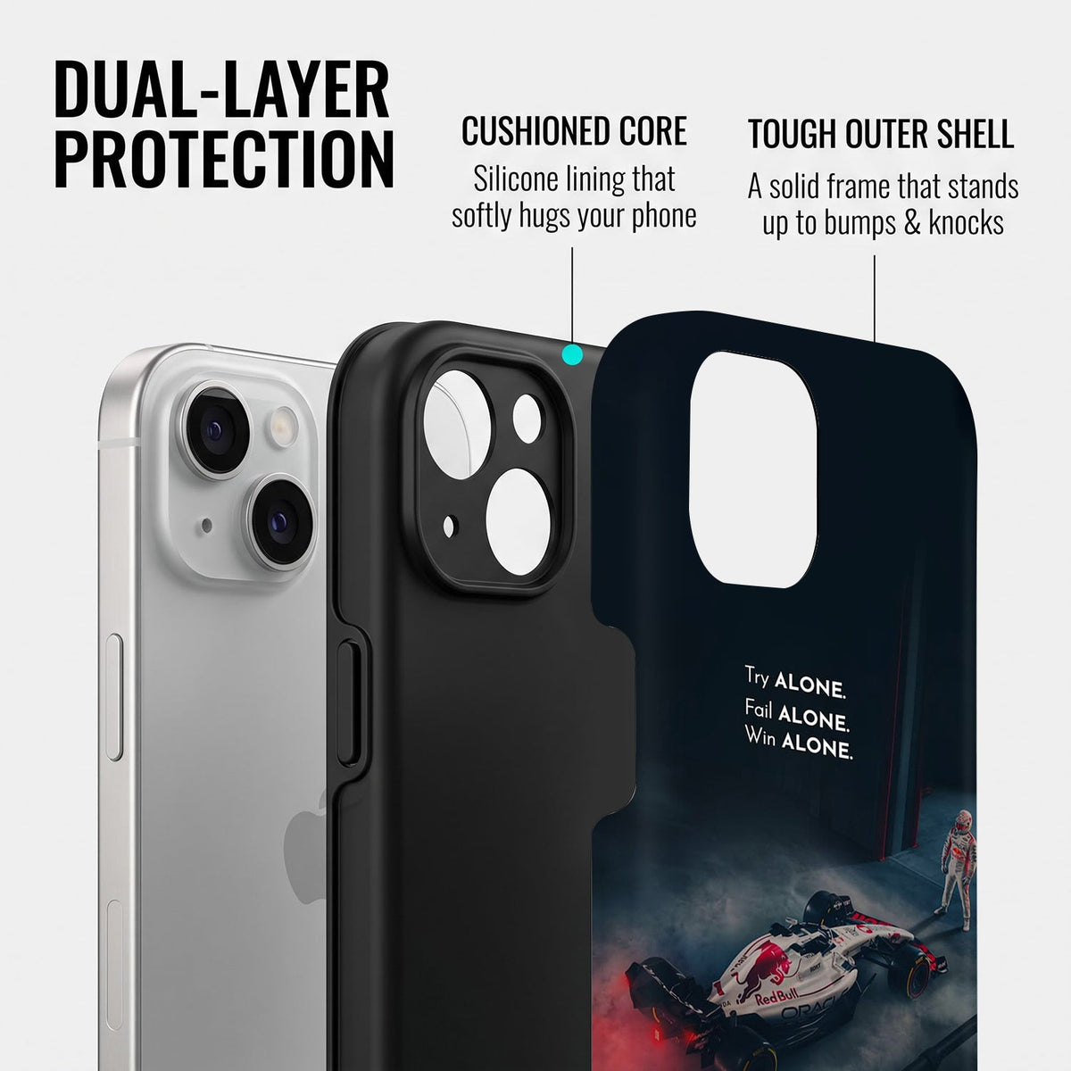 iPhone 15 5G Win Alone F1 Racing Protective Case