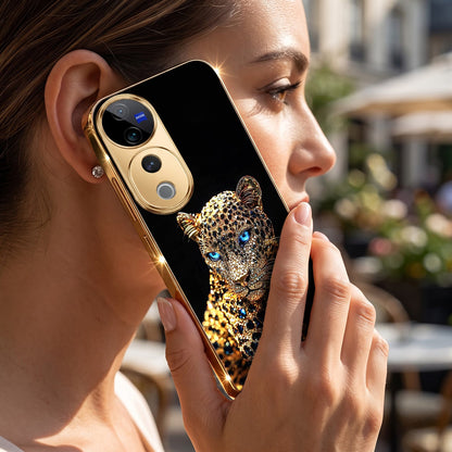 Vivo V40 Pro 5G Panther Gold Electroplated Glass Phone Back Case