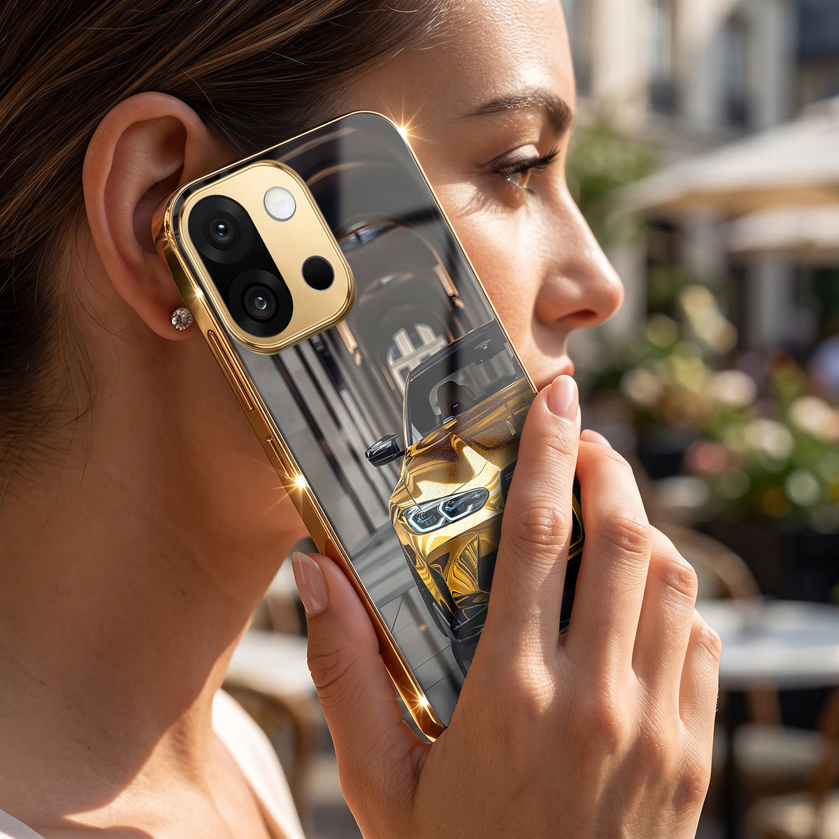 OnePlus 13s 5G Golden BMW Gold Electroplated Glass Phone Back Case