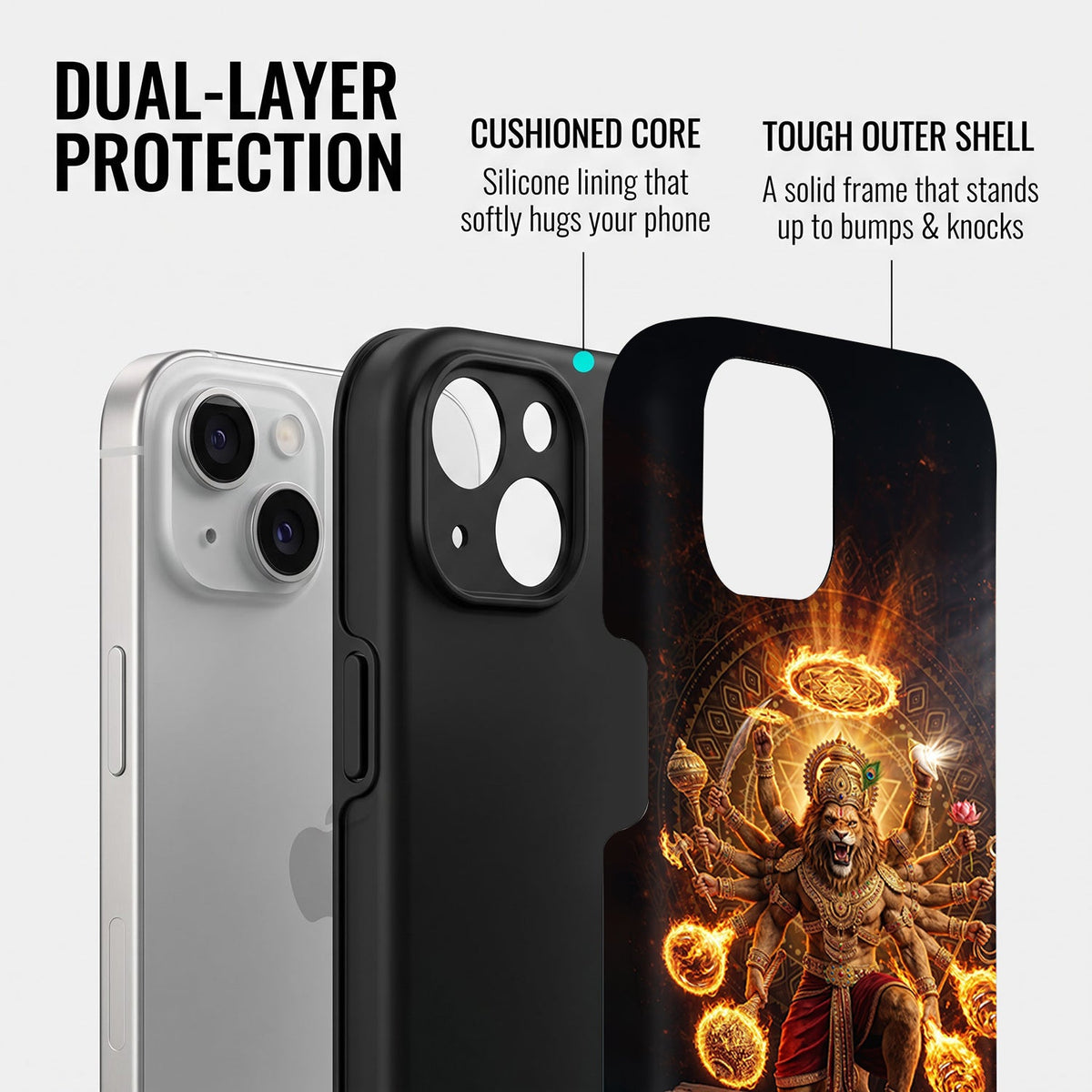 iPhone 15 5G Lord Narasimha Protective Cases