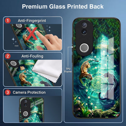 Vivo V50 5G Tiger & Panther Mystic Acrylic Glass Back Case
