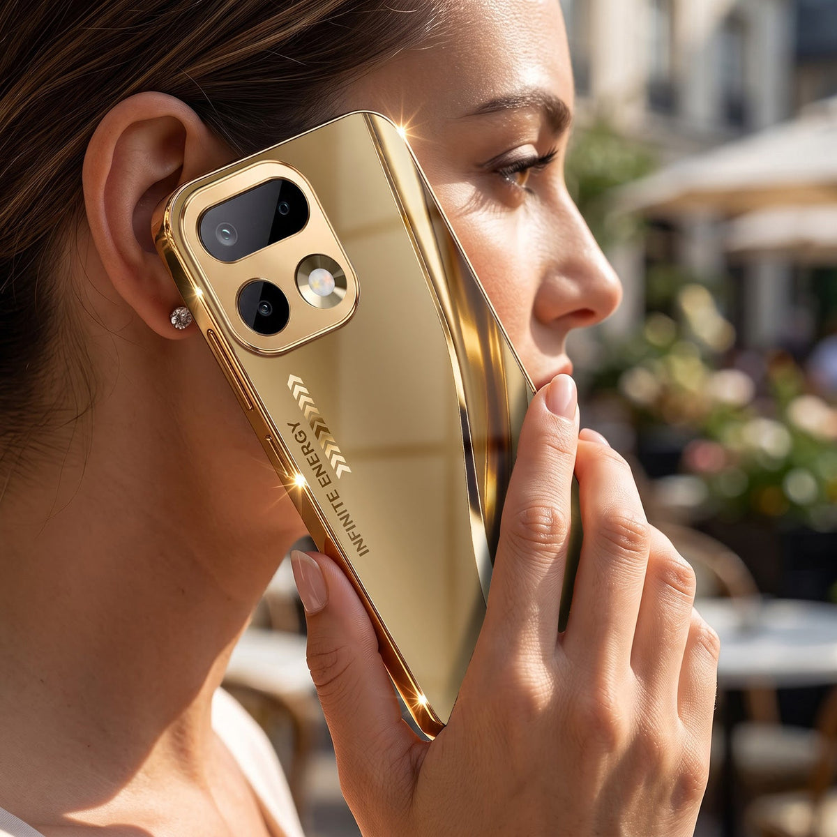 Realme 16 Pro+ 5G Luxury Infinity Energy Gold Electroplated Glass Phone Case