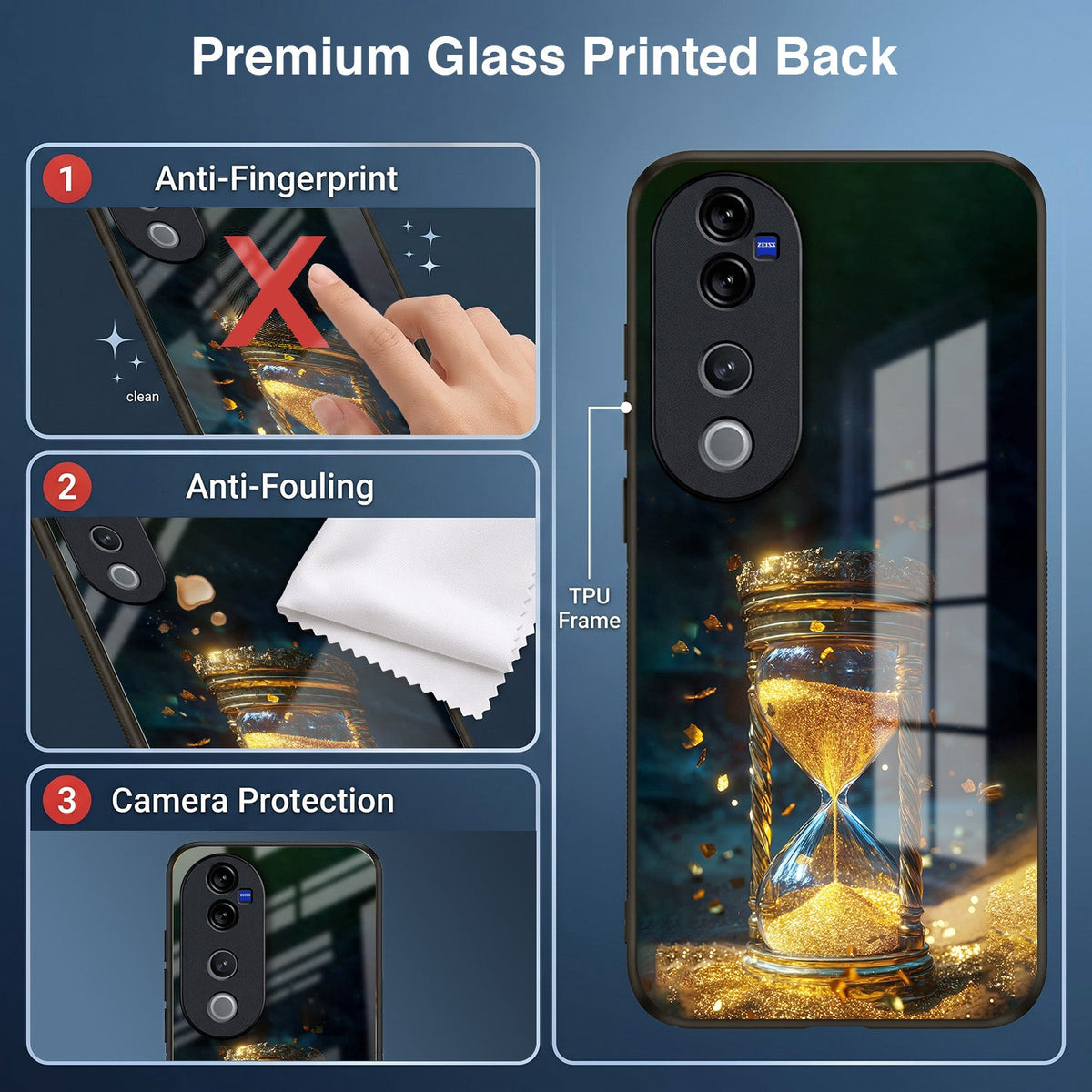 Vivo V40 Pro 5G Golden Hour Glass Acrylic Glass Back Case