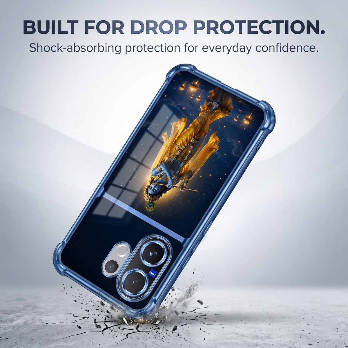 Vivo V60 5G Divine Krishna Dual-Tone Transparent Airbags Case
