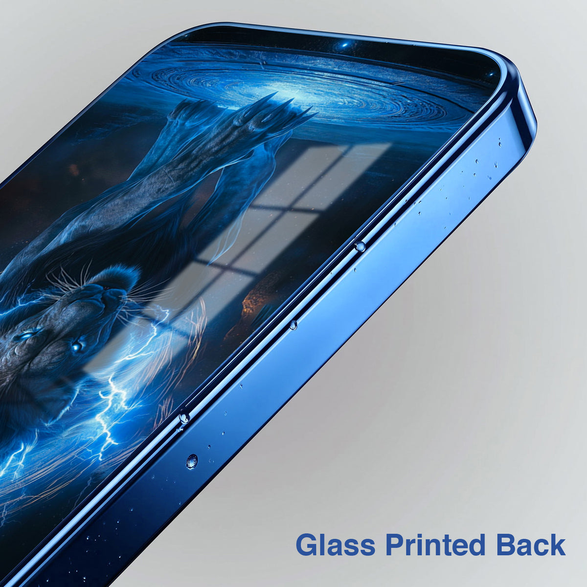 Vivo V70 FE 5G Thunder Titan Lion Blue Electroplated Glass Phone Back Case