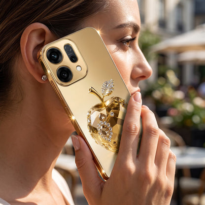 Oppo Reno 14 5G Golden Apple Gold Electroplated Glass Phone Back Case