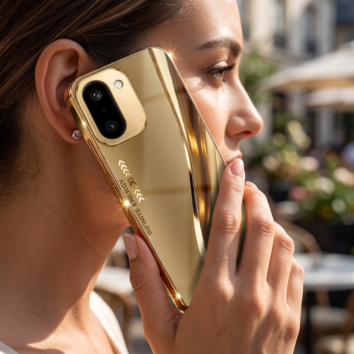 OnePlus 15R 5G Luxury Infinity Energy Gold Electroplated Glass Phone Case