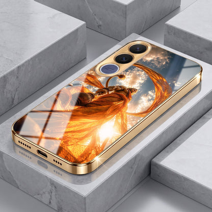 Vivo V70 FE 5G Divine Hanuman Gold Electroplated Glass Phone Back Case