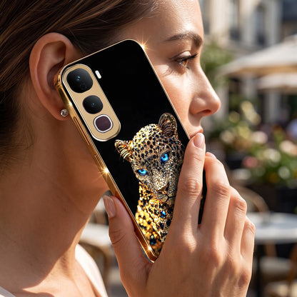 Vivo Y400 Pro 5G Panther Gold Electroplated Glass Phone Back Case