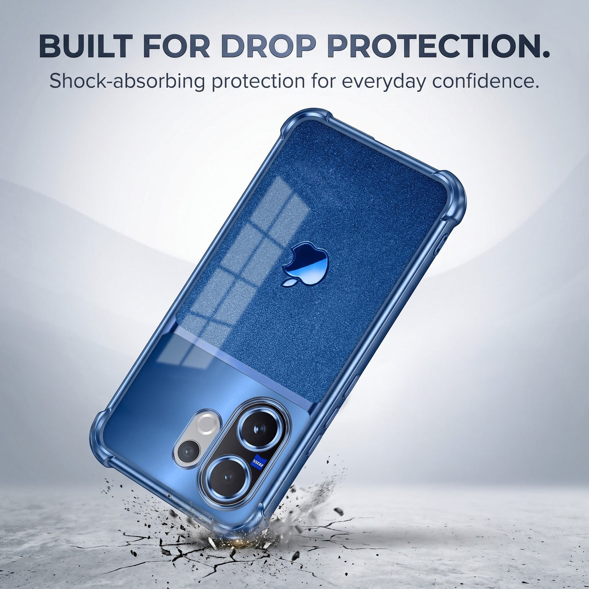 Vivo V60 5G Apple Blue Glitter Dual-Tone Transparent Airbags Case