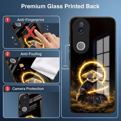 Vivo V50 5G Warrior Panda Acrylic Glass Back Case