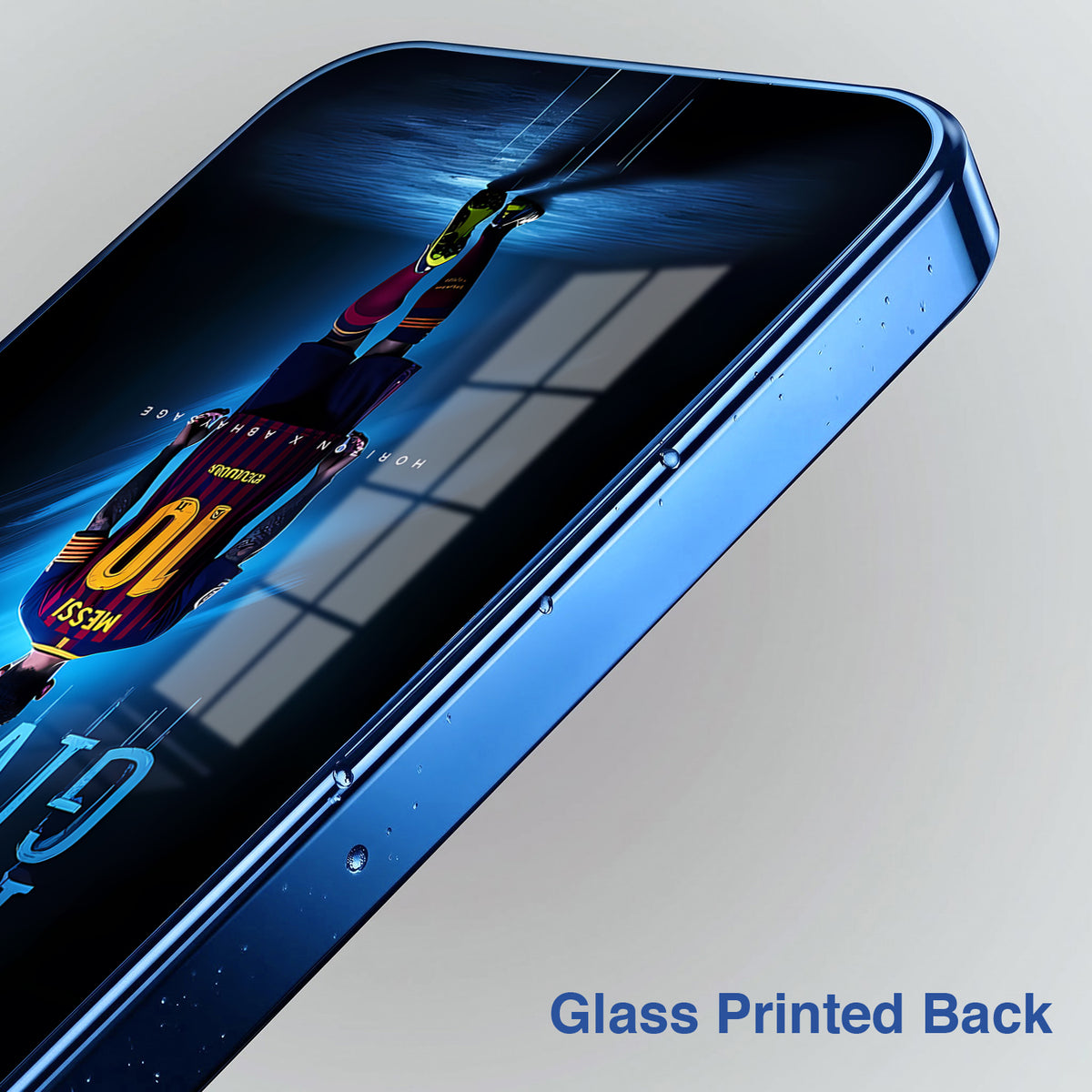 Vivo V60 5G Never Give Up Blue Electroplated Glass Phone Back Case