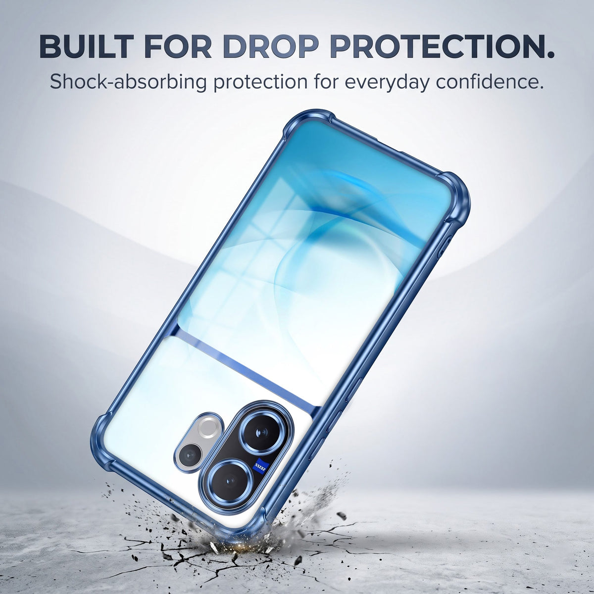 Vivo V60 5G Crystal Blue Dual-Tone Transparent Airbags Case