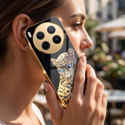 Vivo X300 Pro 5G Panther Gold Electroplated Glass Phone Back Case