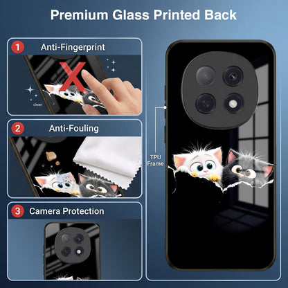 Oppo F29 Pro 5G Premium Acrylic Shockproof Glass Back Case (Cute Paws)