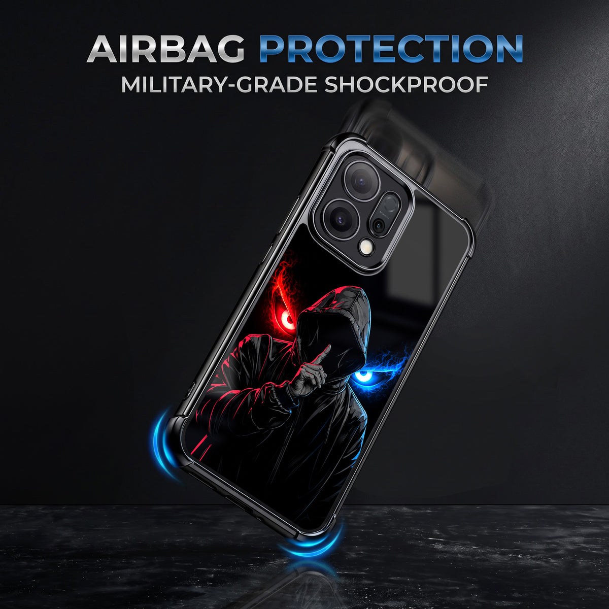 Oppo Reno 14 5G Hooded Shadow Demon Airbags Printed Back Case