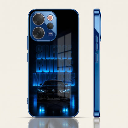 Vivo V70 5G Silence Build Monsters Blue Electroplated Glass Phone Back Case