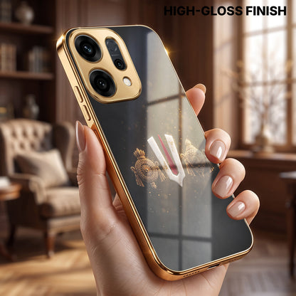 Oppo Reno 14 5G Royal Heritage Edition Gold Electroplated Glass Phone Back Case