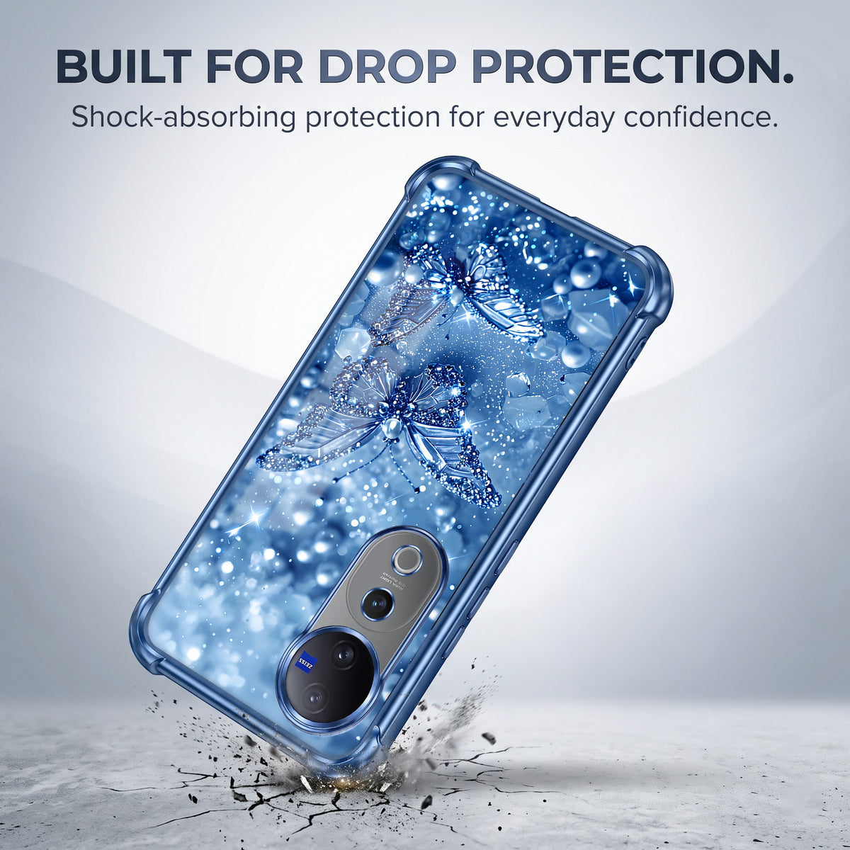 Vivo V40 Pro 5G Butterfly Airbags Printed Back Case