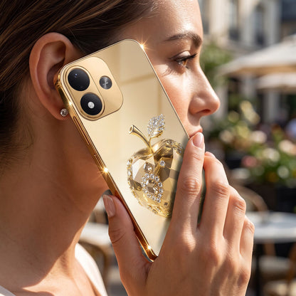 Redmi Note 17 5G Golden Apple Gold Electroplated Glass Phone Back Case