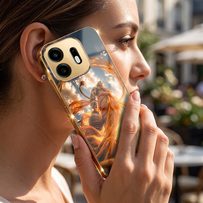 OnePlus N6 5G Divine Hanuman Gold Electroplated Glass Phone Back Case
