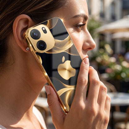 OnePlus Nord CE6 5G Luxury Wave Gold Electroplated Glass Phone Back Case