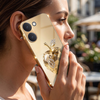 Poco X8 Pro 5G Golden Apple Gold Electroplated Glass Phone Back Case