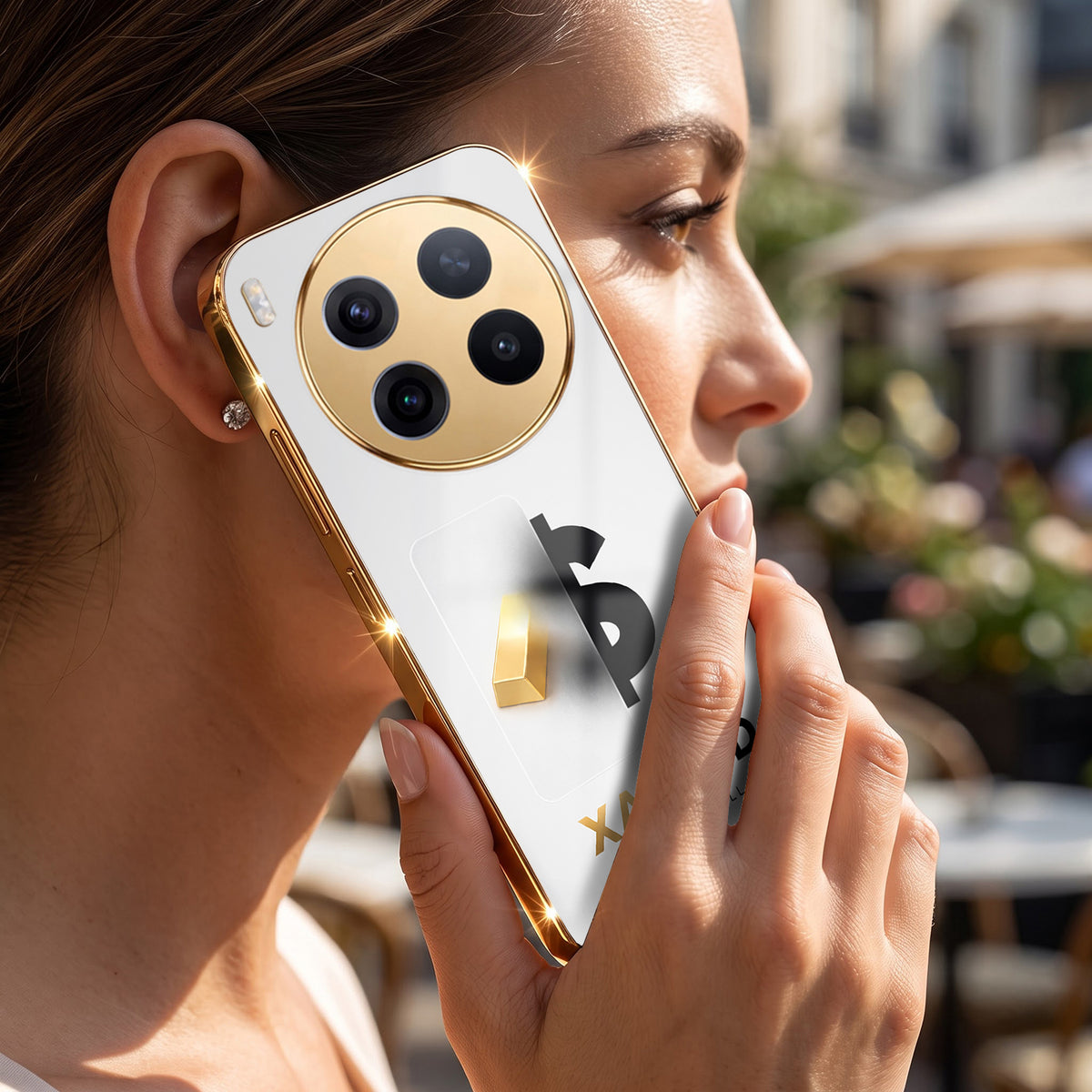 Vivo X300 Pro 5G Luxury XAU/USD Gold Electroplated Glass Phone Back Case