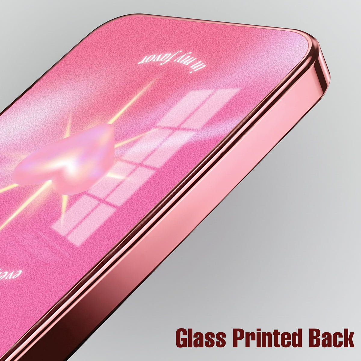 Samsung Galaxy A56 5G Luxury Glowing Heart Pink Electroplated Glass Phone Back Case