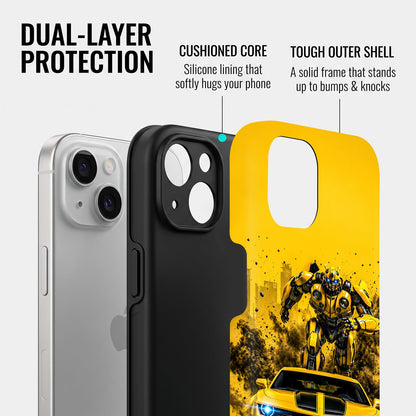 iPhone 15 5G Yellow Transformers Car Protective Case