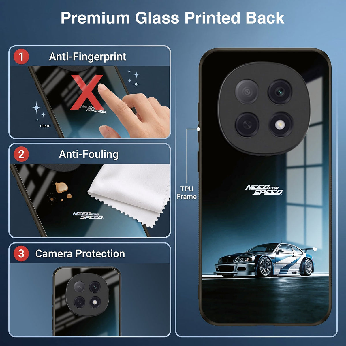 Oppo F29 Pro 5G Premium Acrylic Shockproof Glass Back Case (Speed Legend)