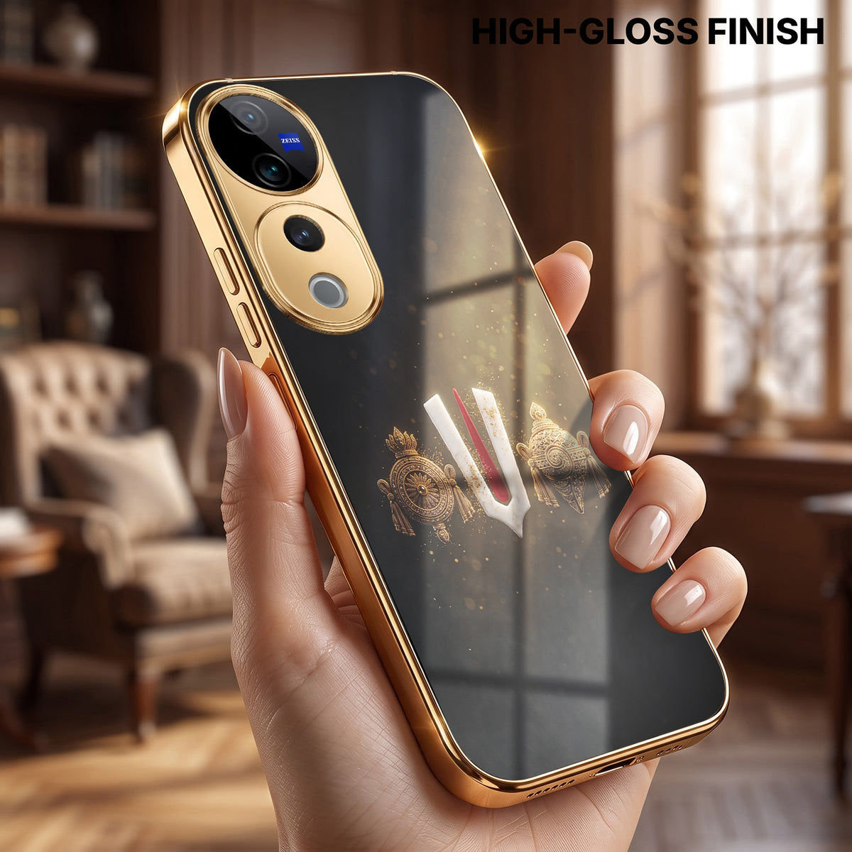 Vivo V40 Pro 5G Royal Heritage Edition Gold Electroplated Glass Phone Back Case