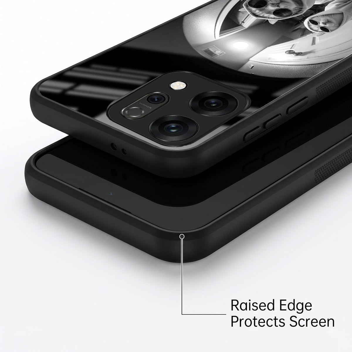 Oppo Reno 14 5G Premium Acrylic Shockproof Glass Back Case (Purrfect Duo)