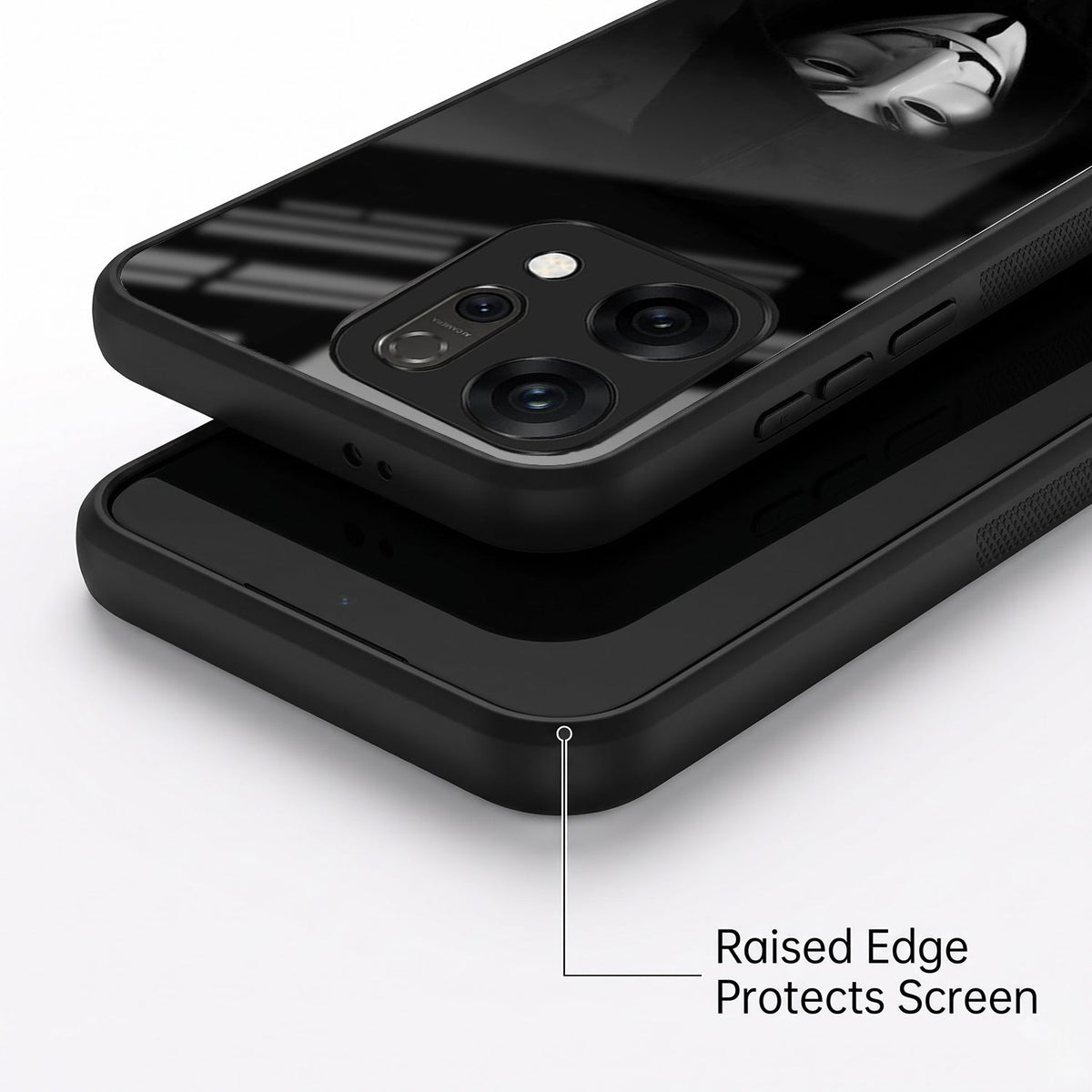 Oppo Reno 14 5G Premium Acrylic Shockproof Glass Back Case (Dark Hacker)