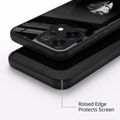 Oppo Reno 14 5G Premium Acrylic Shockproof Glass Back Case (Dark Hacker)